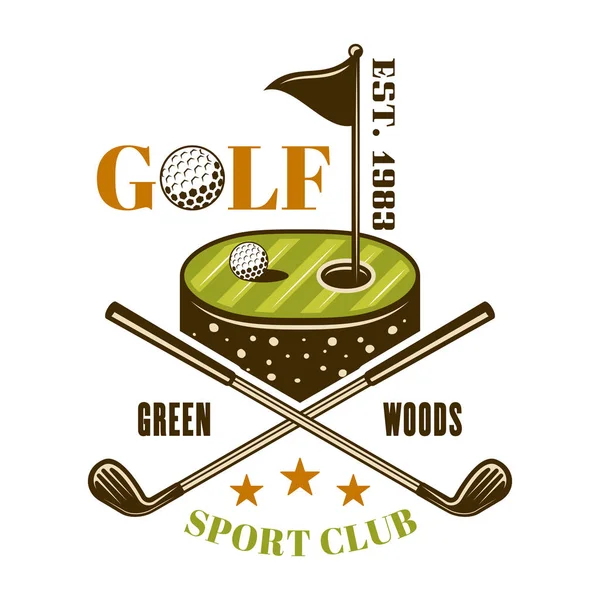 Golf wektor kolorowe godło, etykieta, odznaka lub logo — Wektor stockowy