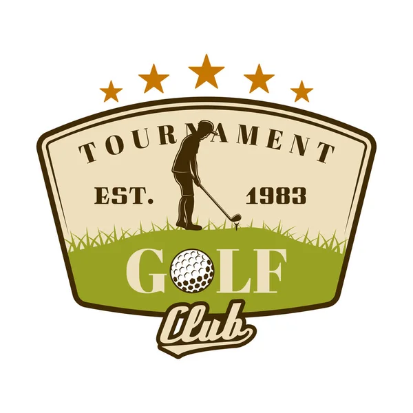 Гольф турнір Векторний щит емблема з гольфом — стоковий вектор