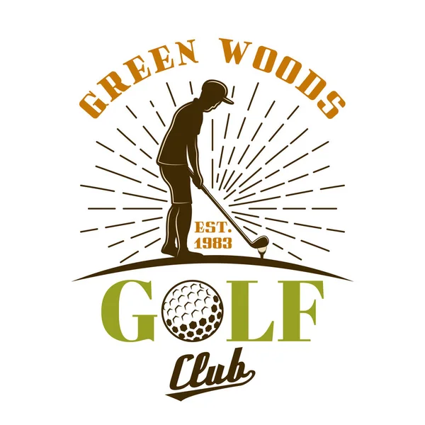 Klub golfowy emblemat wektor z sylwetka Golfe — Wektor stockowy