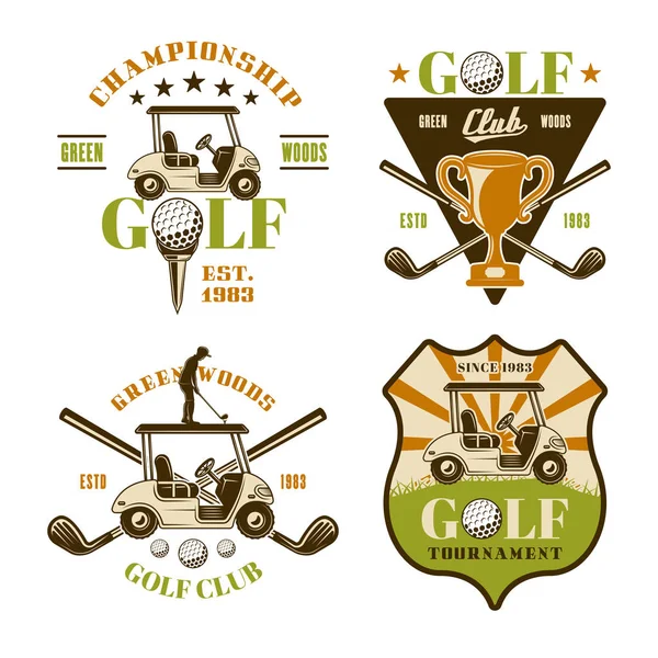 Набір для гольфу та гольфу векторних спортивних емблем — стоковий вектор