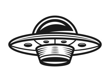 Ufo vektörü tek renkli nesne veya tasarım elemanı