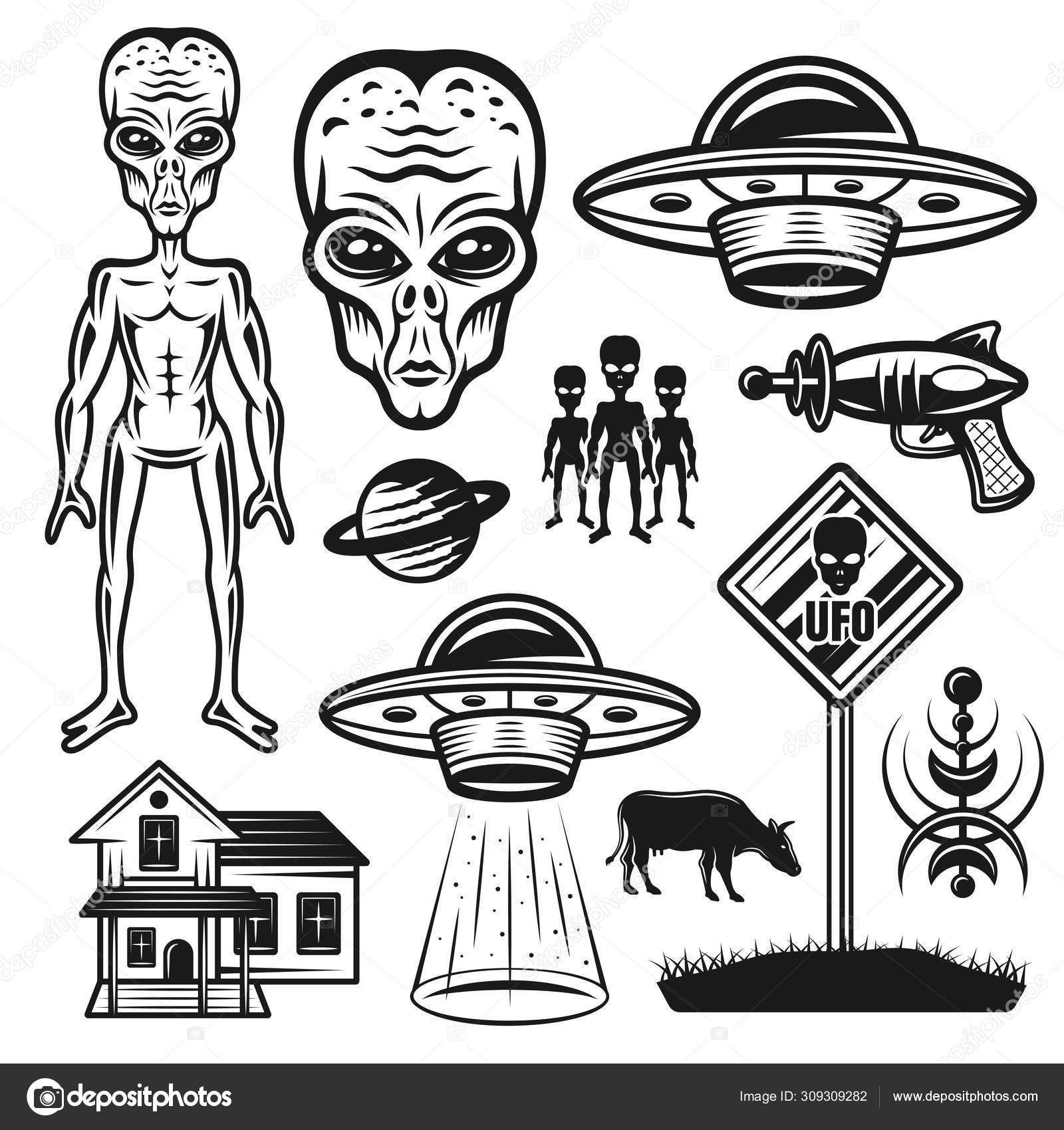 Vetores de Alien Em Capuz E Conjunto Alienígena Corpo Completo De Objetos  Vetoriais Ou Elementos De Design Em Estilo Colorido De Desenho Animado Em  Fundo Escuro e mais imagens de Alienígena 