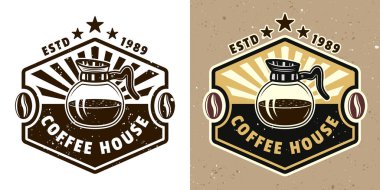 Kahvehane vektör amblemi, rozeti, etiketi veya logosu