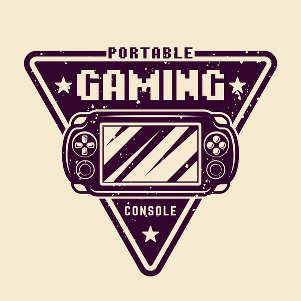 Consola de juego portátil emblema vectorial — Vector de stock