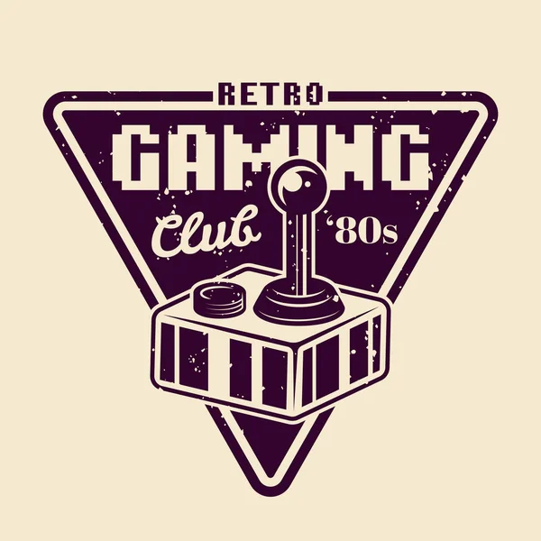 Retro gaming club vector embleem met joystick — Stockvector