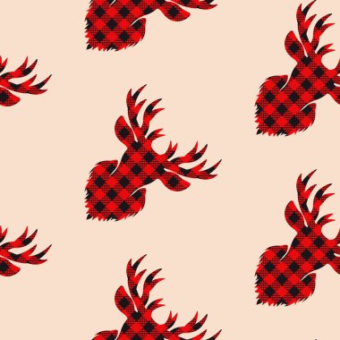 Ren geyiği baş vektörü kusursuz desen