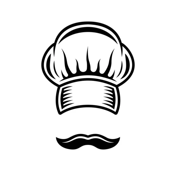 Chef sombrero y bigote vector objetos o elementos — Vector de stock