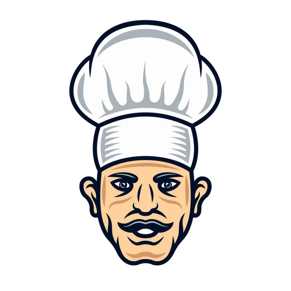 头戴帽子的厨师卡通风格矢量插图 — 图库矢量图片