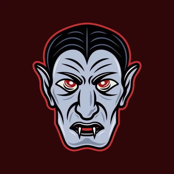 Dracula upír hlava kreslený vektor ilustrace — Stockový vektor