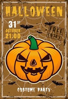 Cadılar Bayramı davetiye posteri ve balkabağı