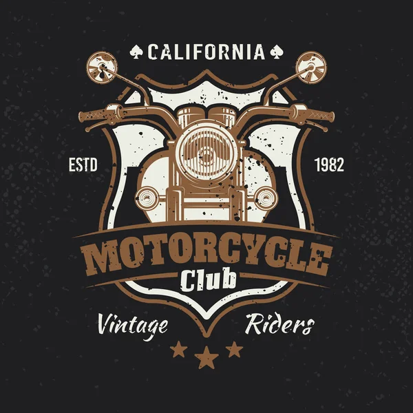 Motocykl kolorowe emblemat vintage lub t-shirt print — Wektor stockowy