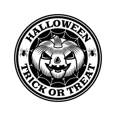 Balkabağı vektörlü Cadılar Bayramı klasik amblemi