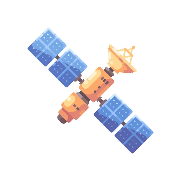 Bunte Weltraum Satelliten Illustration Raumfahrttechnologie Ikone — Stockvektor