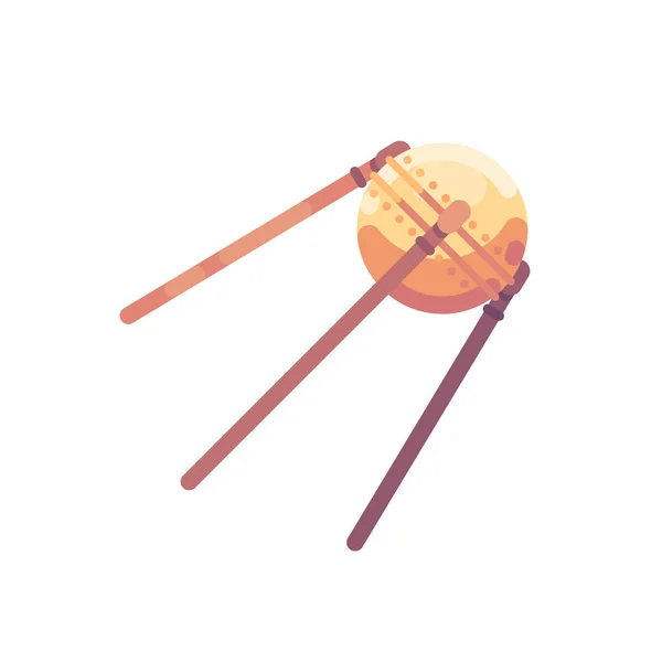 Illustrazione Vettoriale Satellitare Sputnik Esplorazione Dello Spazio Icona Piatta — Vettoriale Stock