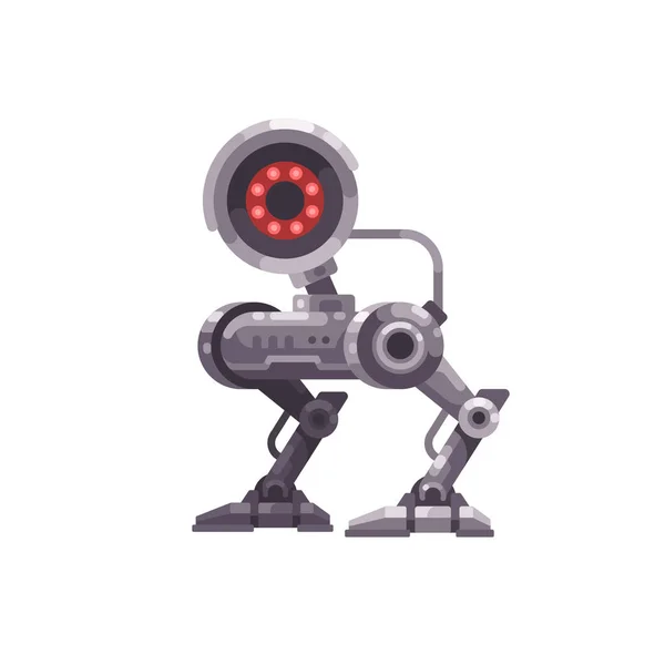 Cámara Seguridad Robot Ilustración Plana — Vector de stock