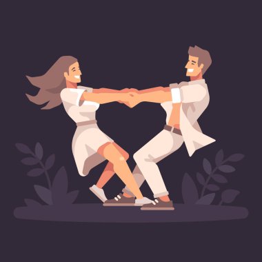 Karanlık bir arka plan üzerinde bir kalp şekli oluşturan el ele tutuşarak ve çevresinde, iplik romantik genç çift