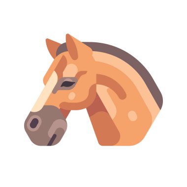 Işık kahverengi at baş yan görünüm düz simgesi