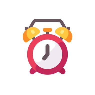 Kırmızı alarm saati düz simgesi