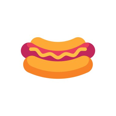 Hardal ile sosisli. Fast Food düz simge