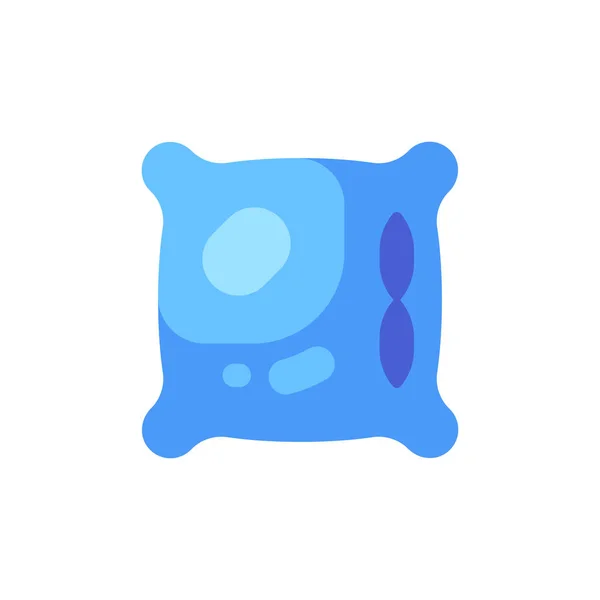 Cuscino letto blu icona piatta — Vettoriale Stock