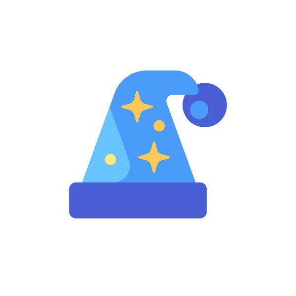 Gorra azul con estrellas. Sombrero de dormir icono plano — Archivo Imágenes Vectoriales