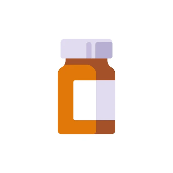 Γυάλινο Φάρμακο Μπουκάλι Διανυσματική Εικόνα Επίπεδο Εικονίδιο Υγειονομικής Περίθαλψης — Διανυσματικό Αρχείο