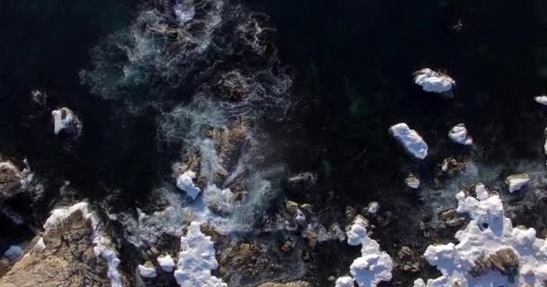 Luftaufnahme Der Klippe Des Ozeans Steile Felsküste Fernöstliches Meeresschutzgebiet Der — Stockvideo