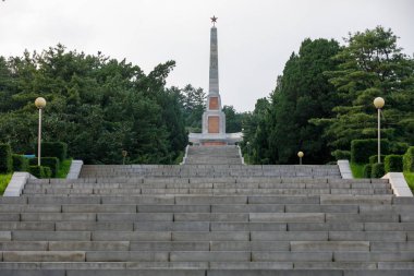 Ağustos, 2018 - Pyongyang, Kuzey Kore - Osvobozhdeniye anıt bir anıt Pyongyang şehir içinde Kuzey Kore başkenti olduğunu..