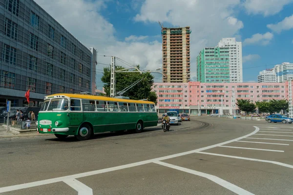 2018 Ilyul Pyongyang Βόρεια Κορέα Θέα Από Παράθυρο Ενός Αυτοκινήτου — Φωτογραφία Αρχείου