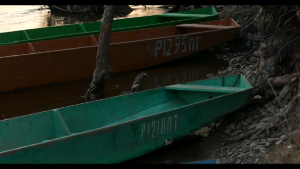 Barco Tradicional Povos Indígenas Norte Norte Aldeia Udege Krasny Yar — Vídeo de Stock