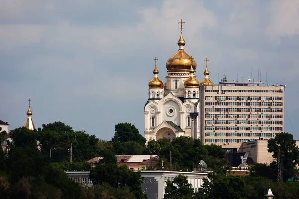 Augusti 2011 Khabarovsk Khabarovsk Territorium Frälsaren Transfiguration Katedral — Stockfoto