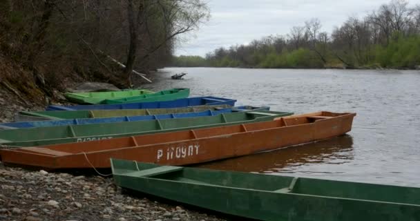 May 2018 Krasny Yar Primorsky Krai Traditional Boat Northern Indigenous — Stock Video