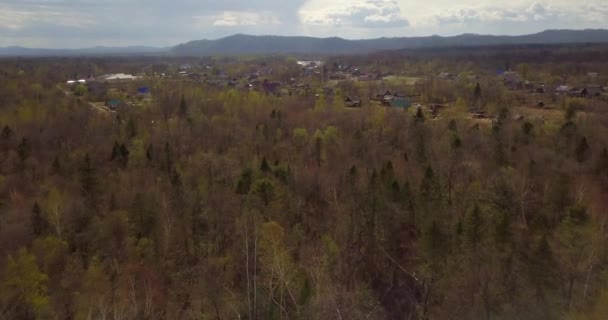 顶部空中 Viev Udege 的小镇和土著人民的偏远村庄 传统的生活方式 真实性 — 图库视频影像