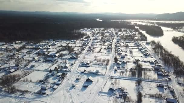 Increíble Vista Aérea Del Pueblo Krasny Yar Rusia Krasny Yar — Vídeos de Stock