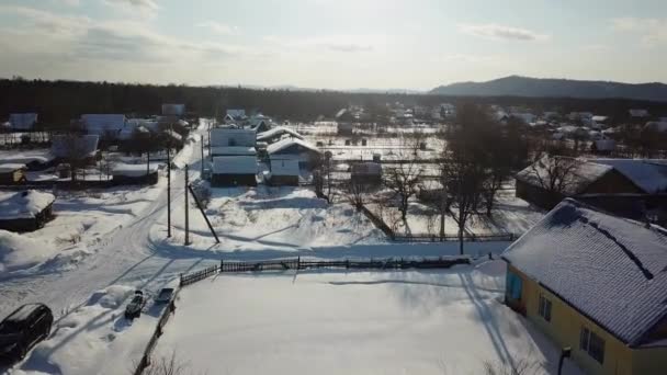 Increíble Vista Aérea Del Pueblo Krasny Yar Rusia Krasny Yar — Vídeos de Stock