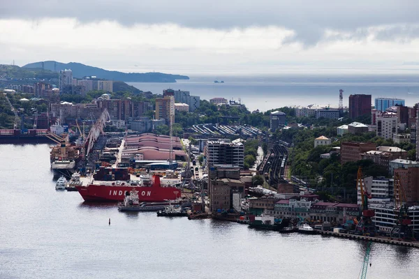 Vista Panorámica Vladivostok Desde Arriba Vladivostok Capital Primorsky Krai Lejano — Foto de Stock