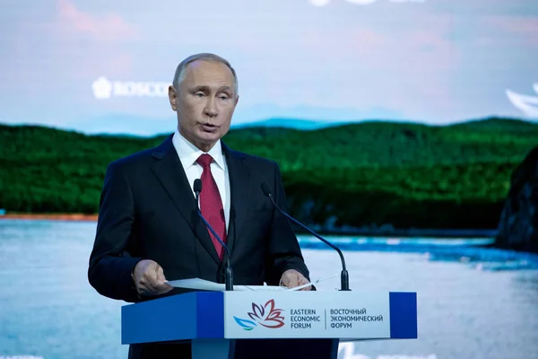September 2018 Vladivostok Primorsky Krai Pidato Oleh Presiden Federasi Rusia — Stok Foto