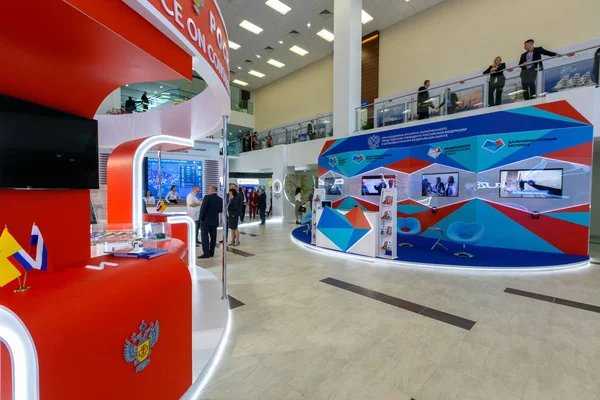 September 2018 Vladivostok Primorye Territory Stands Eastern Economic Forum Island — Stock Photo, Image