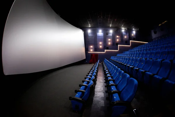 Empty Comfortable Red Seats Numbers Cinema — Stock Photo, Image