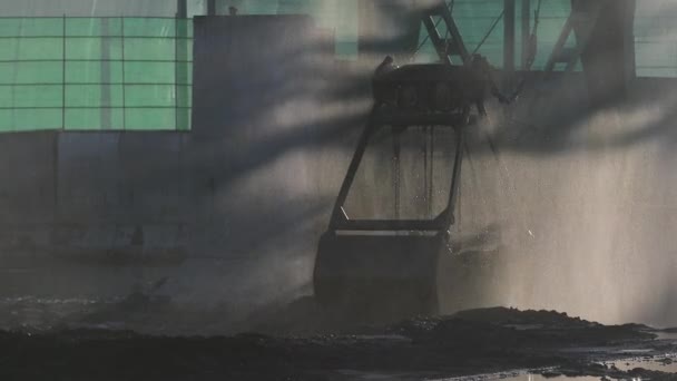 Natürliche Schwarze Industrielle Kohlenhalden Für Schwere Industrielle Kohlekraftwerke — Stockvideo