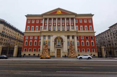 Ocak 2019, Moskova - Rusya, Moskova, başkenti Merkez sokaklarında yeni yıl tatil arifesinde dekore edilmiştir. Rusya'nın başkenti Avrupa'nın yeni yıl şehir haline geldi