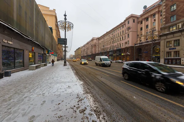 Januari 2019 Moskva Centrala Gatorna Huvudstaden Ryssland Moskva Inredda Tröskeln — Stockfoto
