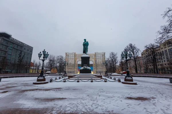 Stycznia 2019 Moskwa Ulice Centrum Stolicy Rosji Moskwy Urządzone Przeddzień — Zdjęcie stockowe