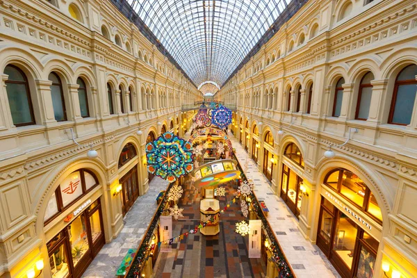 January 2019 Moscow New Year Decoration Main Department Store Moscow — Stock Photo, Image