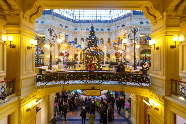 January 2019 Moscow New Year Decoration Main Department Store Moscow — Stock Photo, Image