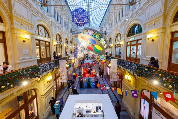 January 2019 Moscow New Year Decoration Main Department Store Moscow — Stock Photo, Image