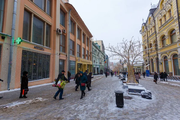 Januari 2019 Moskva Centrala Gatorna Huvudstaden Ryssland Moskva Inredda Tröskeln — Stockfoto