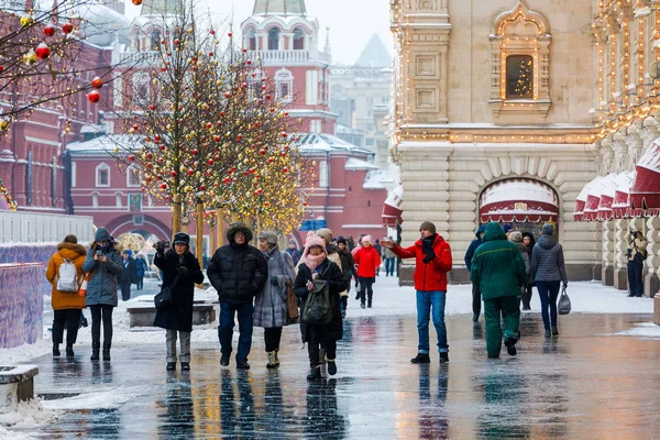 Stycznia 2019 Moskwa Nowego Roku Plac Czerwony Moskwie Stolicy Rosji — Zdjęcie stockowe