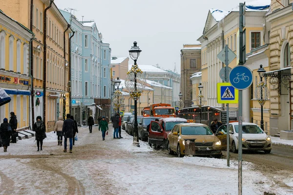 Январь 2019 Москва Центральные Улицы Столицы России Москвы Украшены Канун — стоковое фото