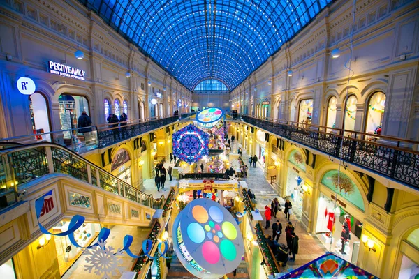 January 2019 Moscow New Year Decoration Main Department Store Moscow — Stock Photo, Image